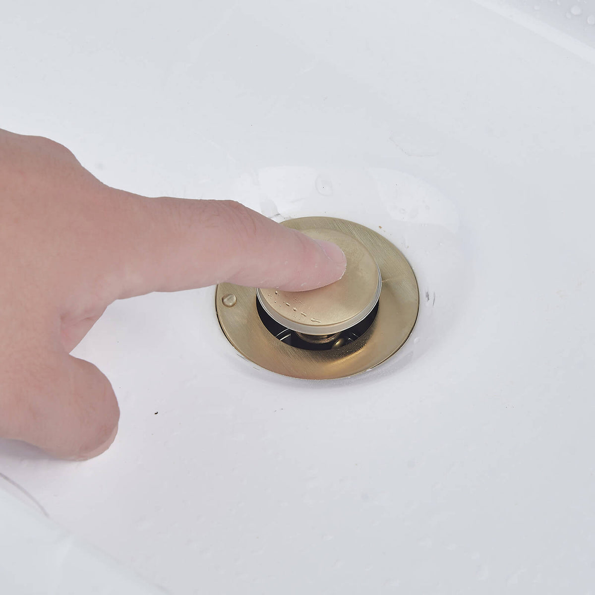 All-Brass No Overflow Bathroom Sink Drain Stopper, 5 Finishes
