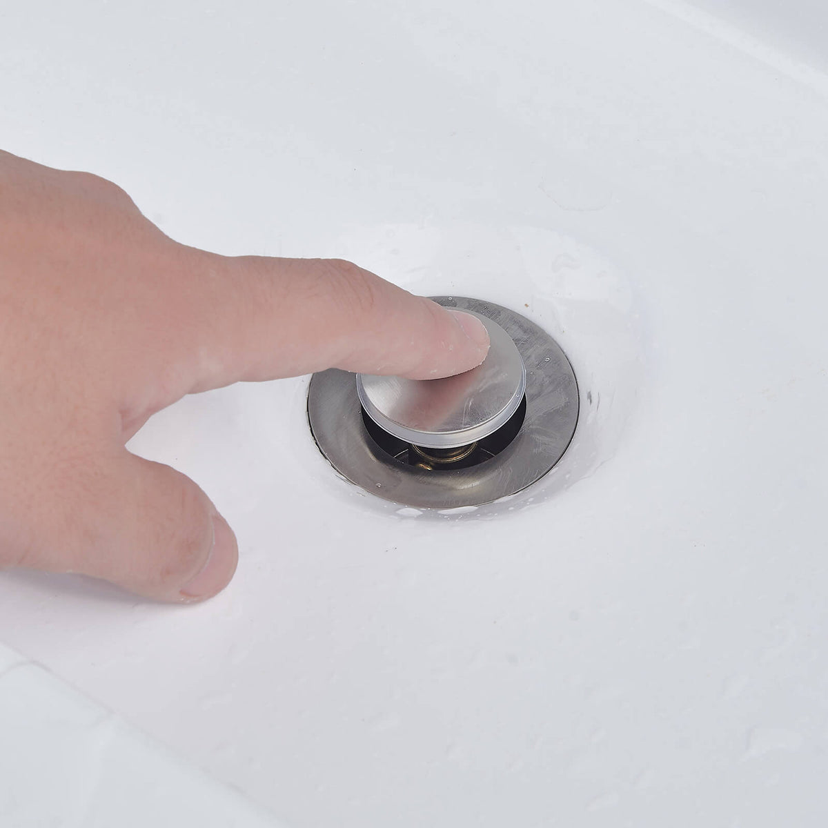 All-Brass No Overflow Bathroom Sink Drain Stopper, 5 Finishes