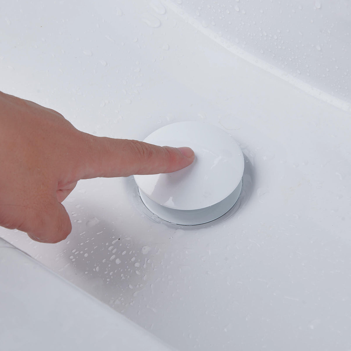 Solid Brass Pop-Up Sink Drain for Vessel Sinks Without Overflow, 5 Finishes