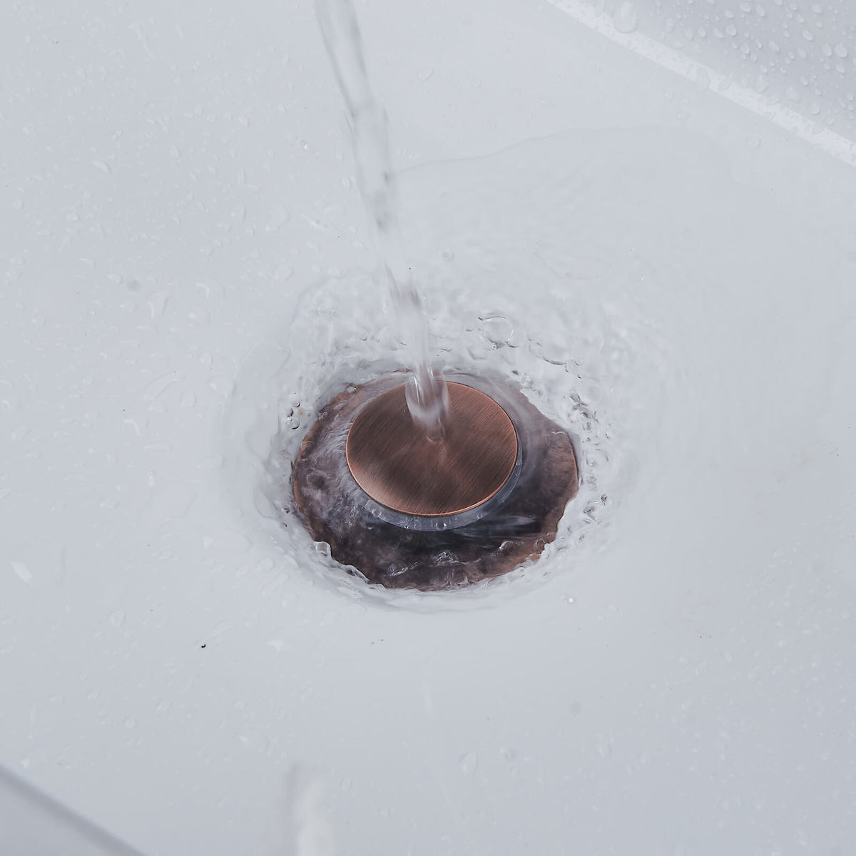 All-Brass No Overflow Bathroom Sink Drain Stopper, 5 Finishes
