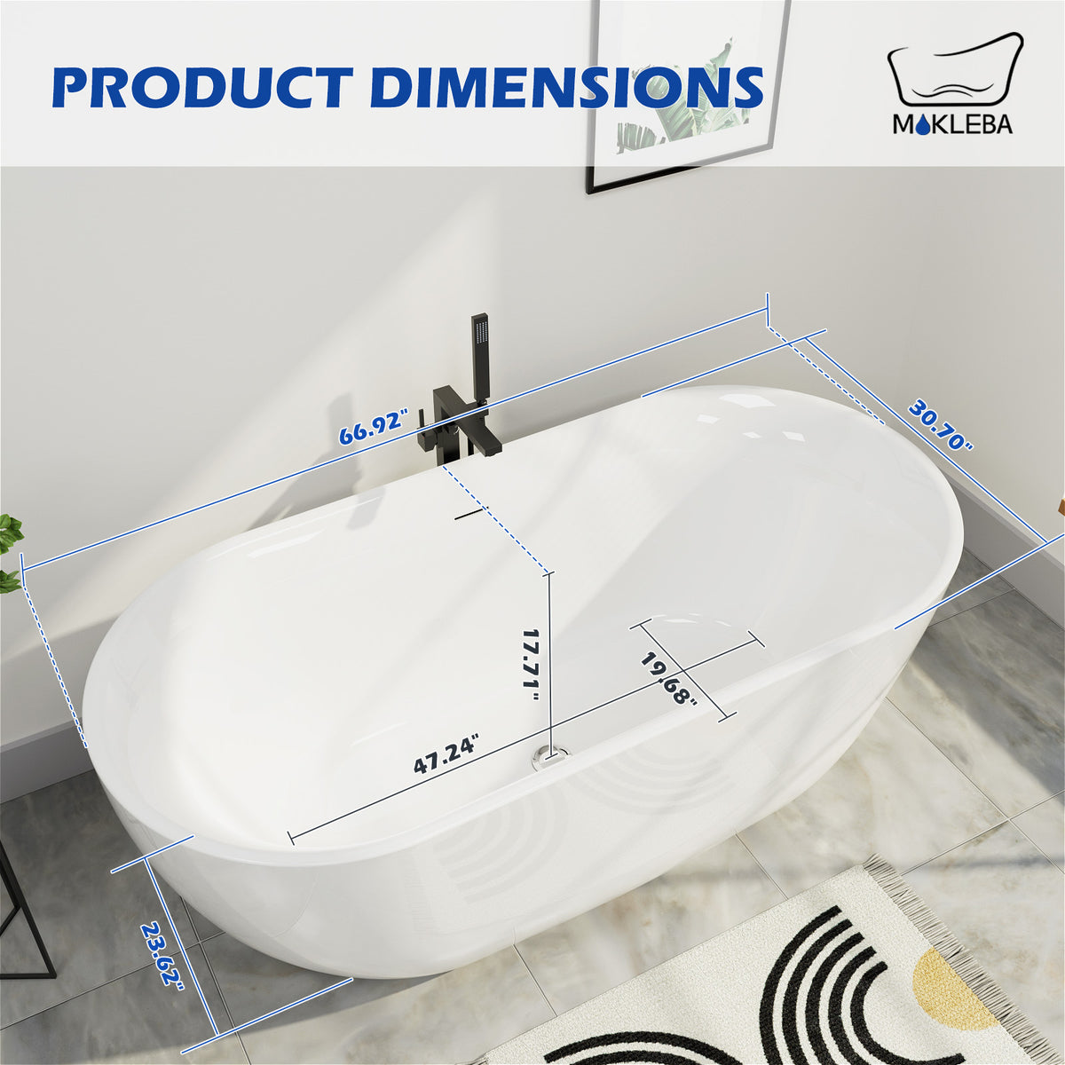 Bathtub Product Dimensions
