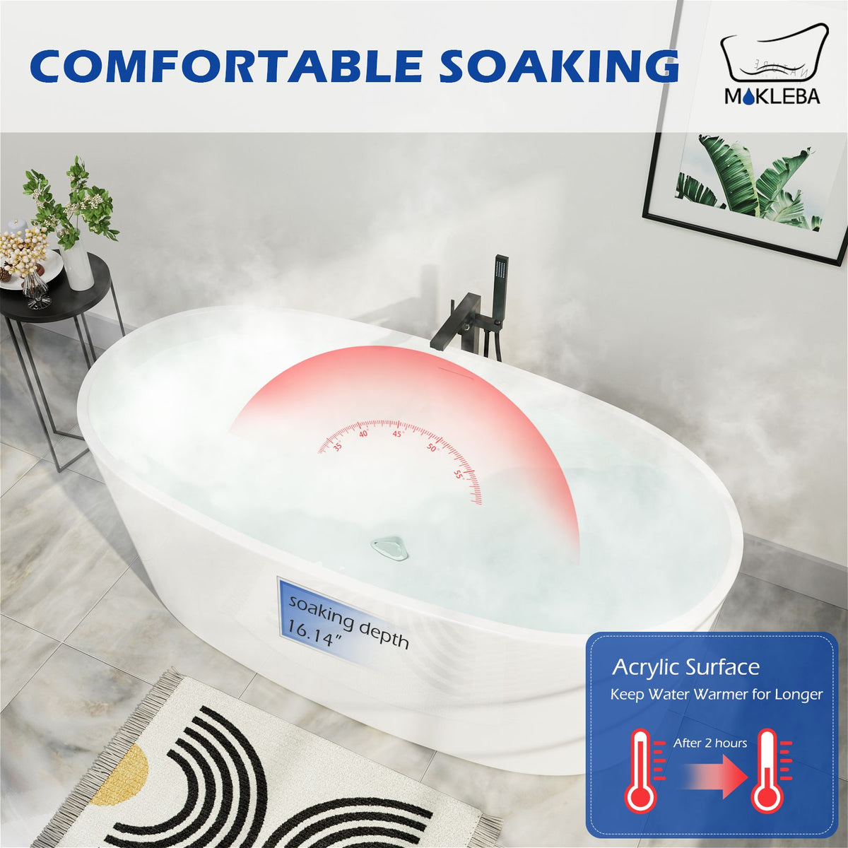 Comfortable Soaking Depth