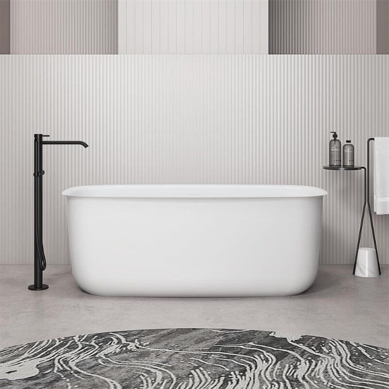 Mokleba 63'' Acrylic Freestanding Bathtub with Roll Top Soaking Tub