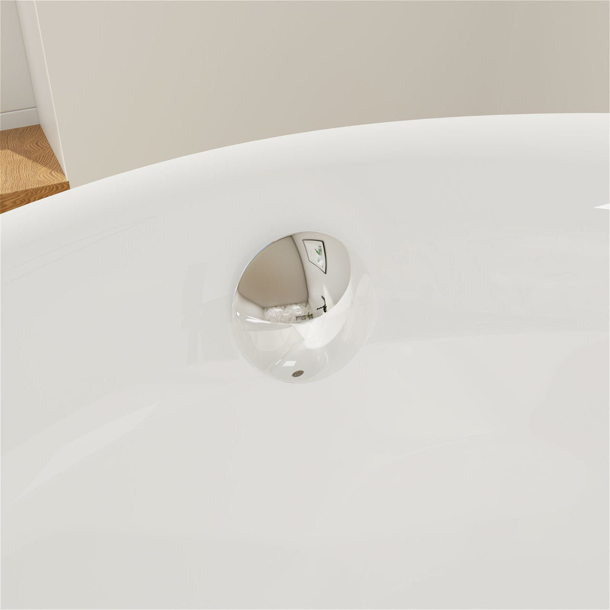 Mokleba 61" Single Slipper Acrylic Freestanding Tub with Pearl Shape Overflow