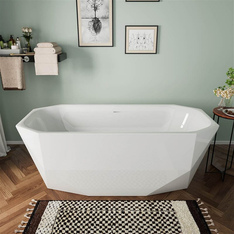 Mokleba 63 Inch Modern Acrylic Freestanding Bathtub