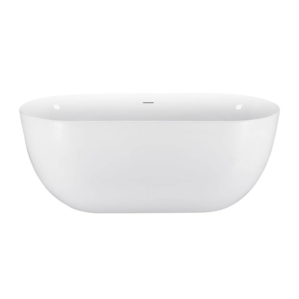 Mokleba 59 inch White Acrylic Oval Soaking Tub for Modern Bathroom
