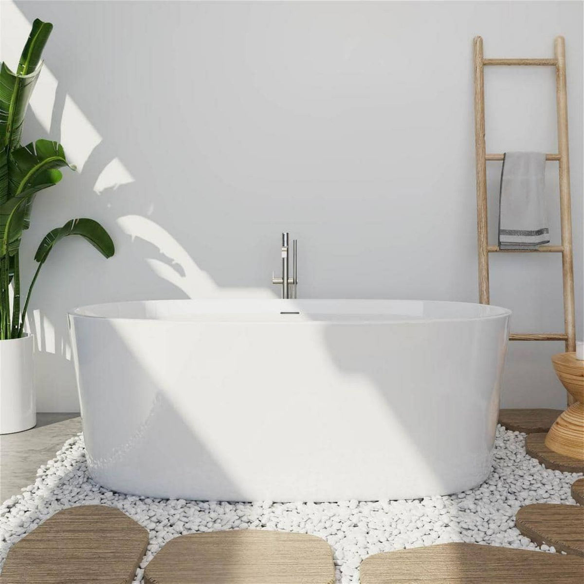 Mokleba 63" Oval Freestanding Soaking Tub