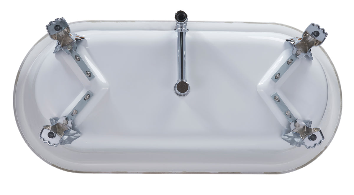 Mokleba 67" Acrylic Freestanding Bathtub with Claw Foot, Glossy White