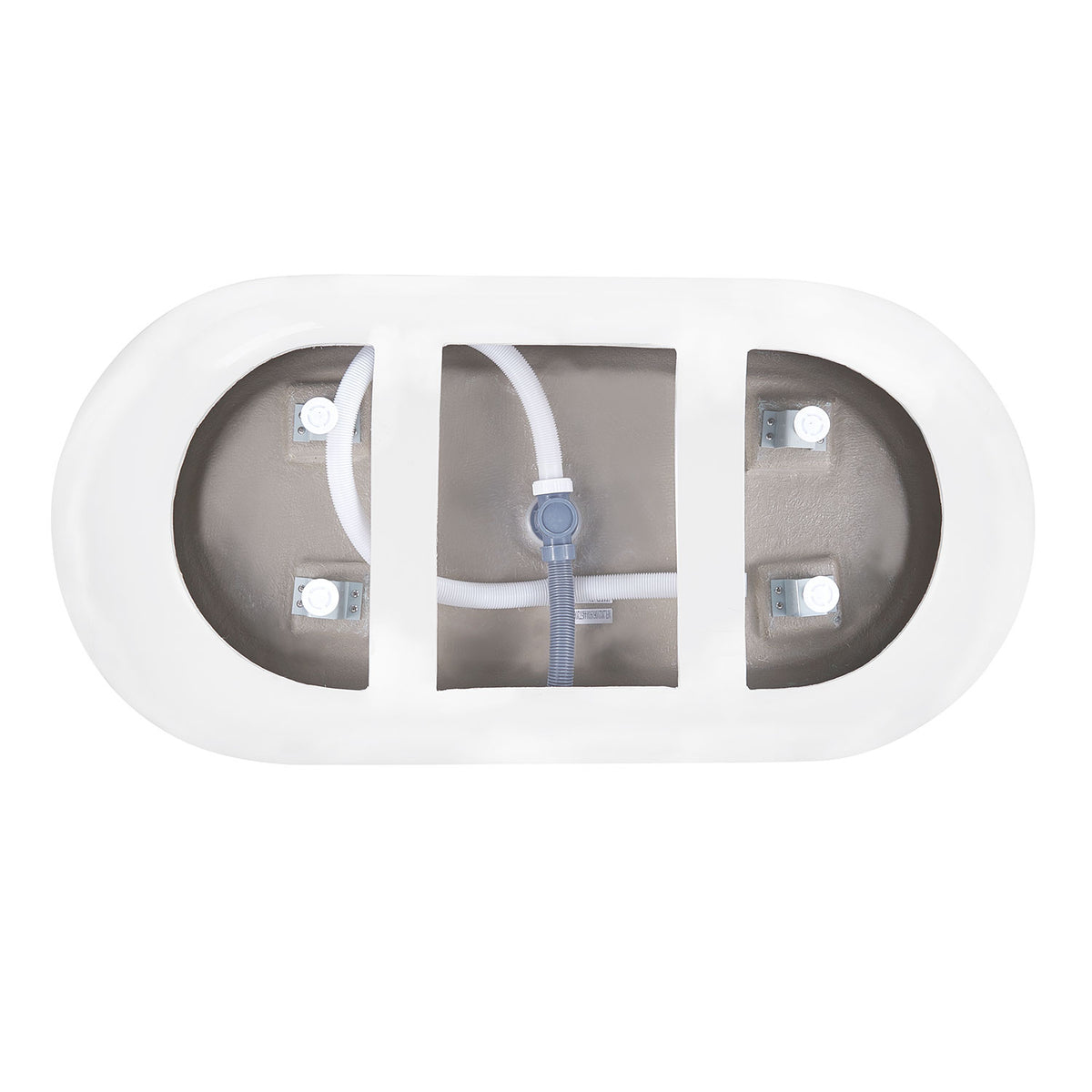 freestanding soaking tub with adjustable nylon foot base support