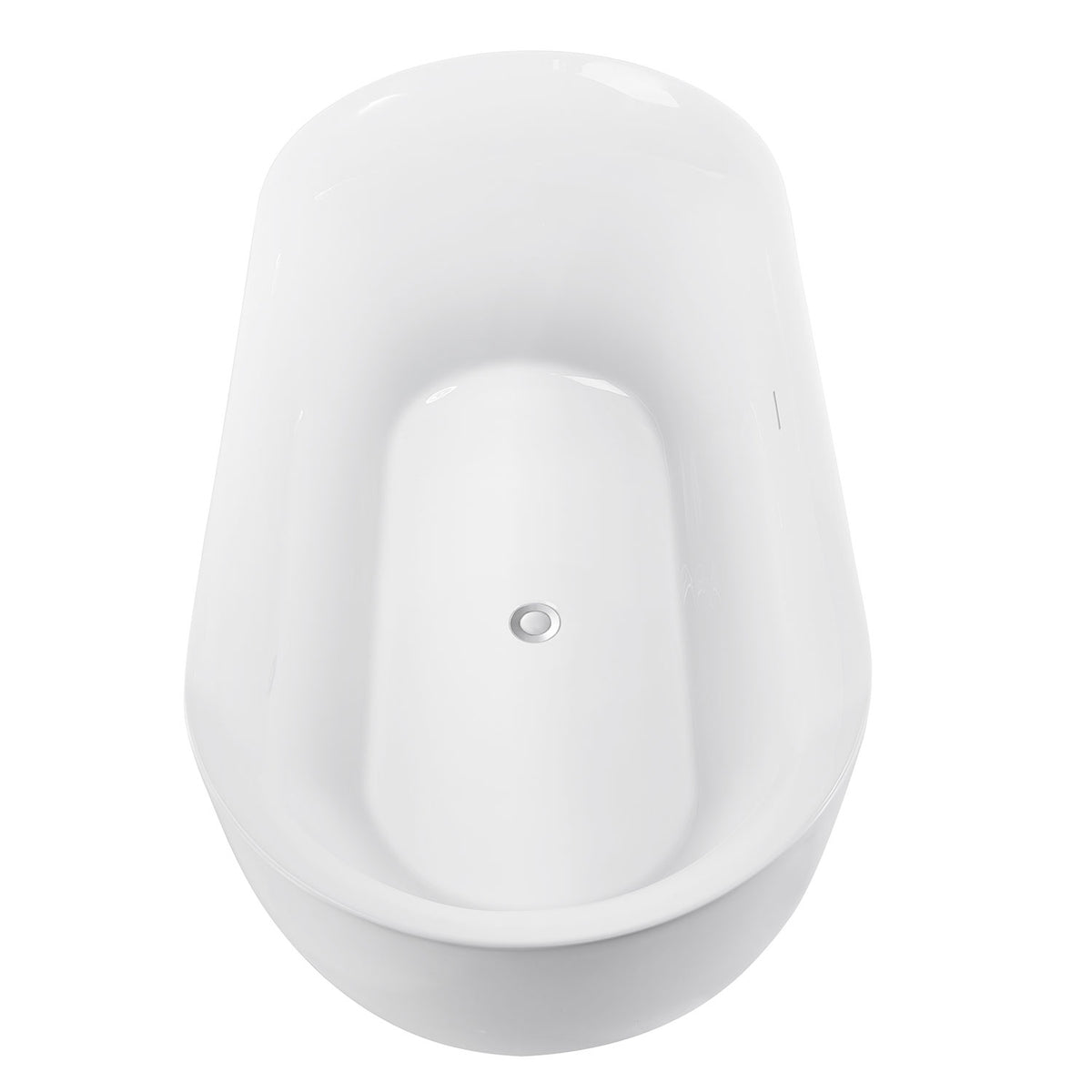 freestanding white bathtub with deep soaking interior for modern bathroom
