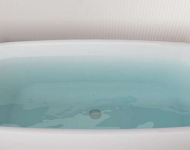Mokleba 63'' Acrylic Freestanding Bathtub with Roll Top Soaking Tub