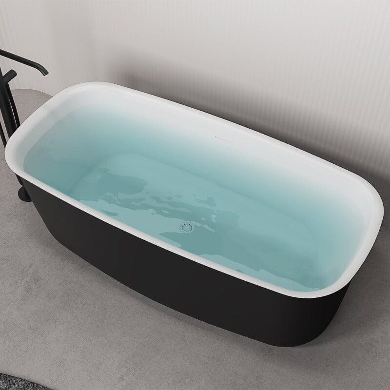 Mokleba 63'' Acrylic Freestanding Bathtub with Roll Top Soaking Tub