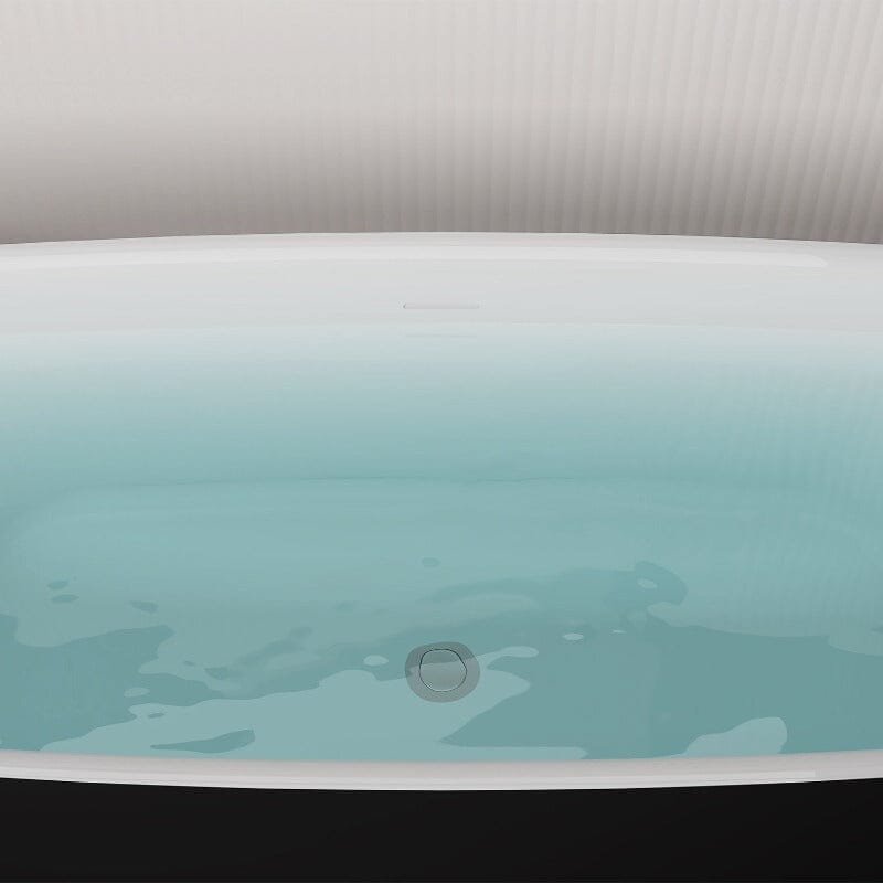 Mokleba 63'' Acrylic Freestanding Bathtub with Roll Top Soaking Tub