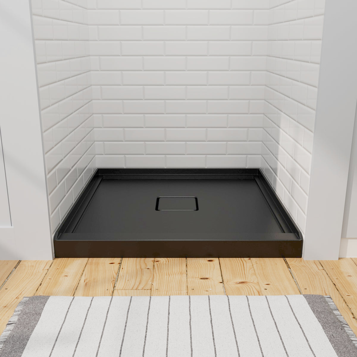 modern black square shower base 36x36 inch with center drain