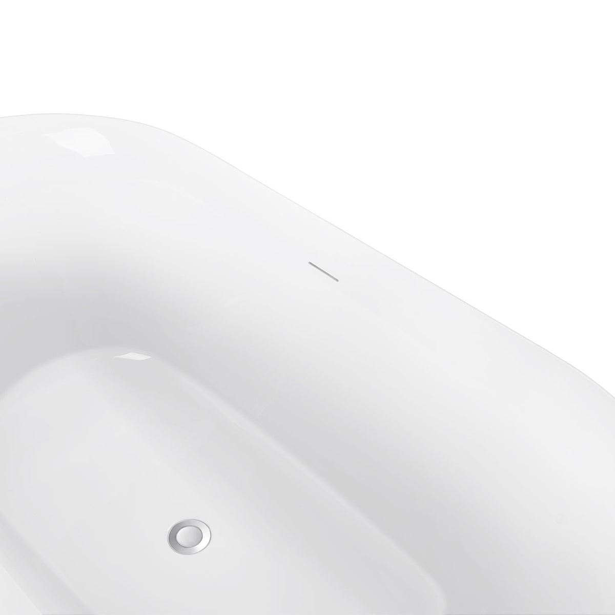 white modern freestanding tub with overflow